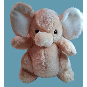 Plush Tan Elephant Stuffed Animal Toy For Kids Or Collectors 12" Soft Cuddly Gif